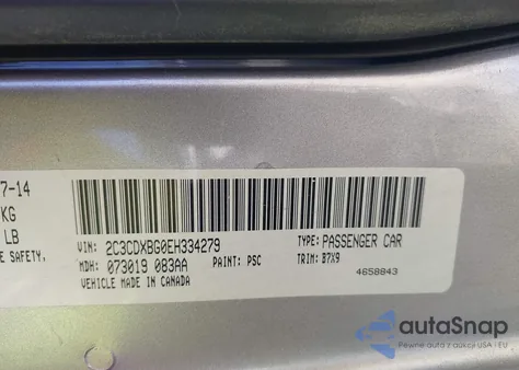 2014 Dodge Charger Se z USA, uszkodzony, nr VIN 2C3CDXBG0EH334279